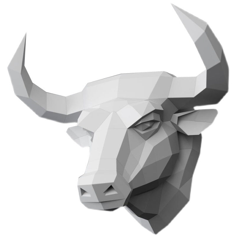Bull Head Wall Decor DIY Paper Craft Kit – 53cm 3D Geometric Sculpture - caseovo