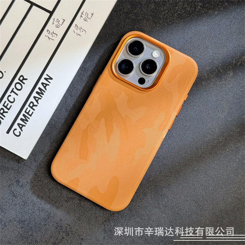 Casedmy Simple Camouflage Leather iPhone Case With Magsafe