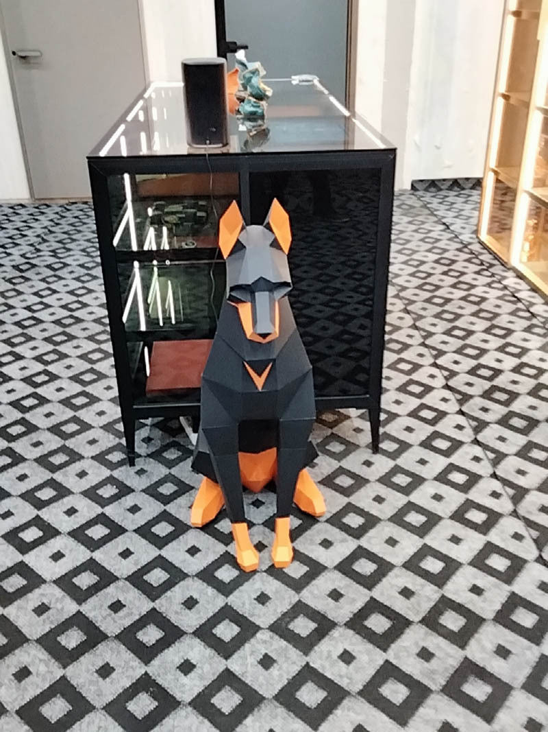 Doberman DIY Paper Craft Kit – 100cm 3D Geometric Dog Sculpture - caseovo