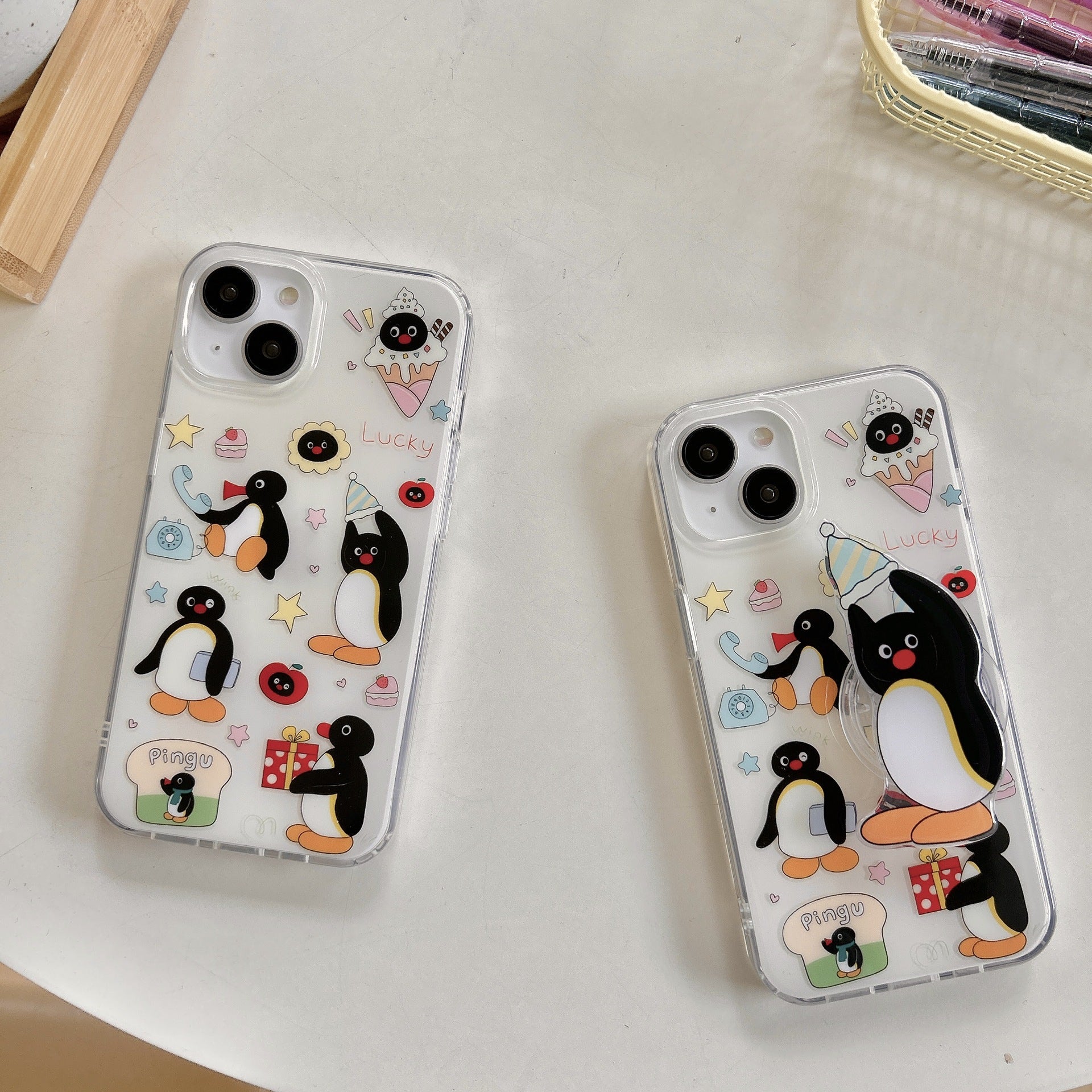 Cute Print Ice Cream Penguin iPhone Case caseovo Cute Print Ice Cream Penguin iPhone Case caseovo