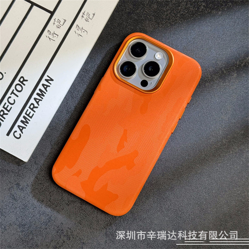 Casedmy Simple Camouflage Leather iPhone Case With Magsafe