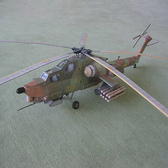 Mi-28 Havoc Helicopter Paper Model 1:33 Soviet Attack Helicopter DIY Kit - caseovo
