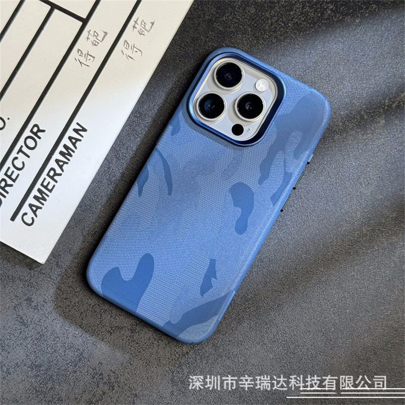 Casedmy Simple Camouflage Leather iPhone Case With Magsafe