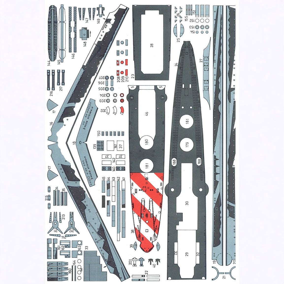 Italian Light Cruiser Muzio Attendolo Paper Model 1:400 Scale Warship Kit - caseovo