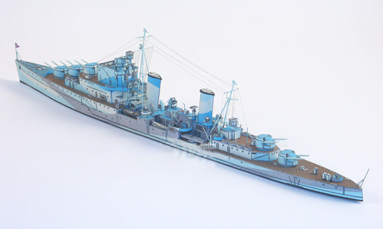 HMS Sirius Anti-Aircraft Cruiser Paper Model 1:400 – British Naval DIY Kit - caseovo