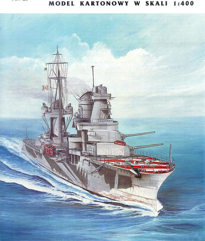 Italian Light Cruiser Muzio Attendolo Paper Model 1:400 Scale Warship Kit - caseovo