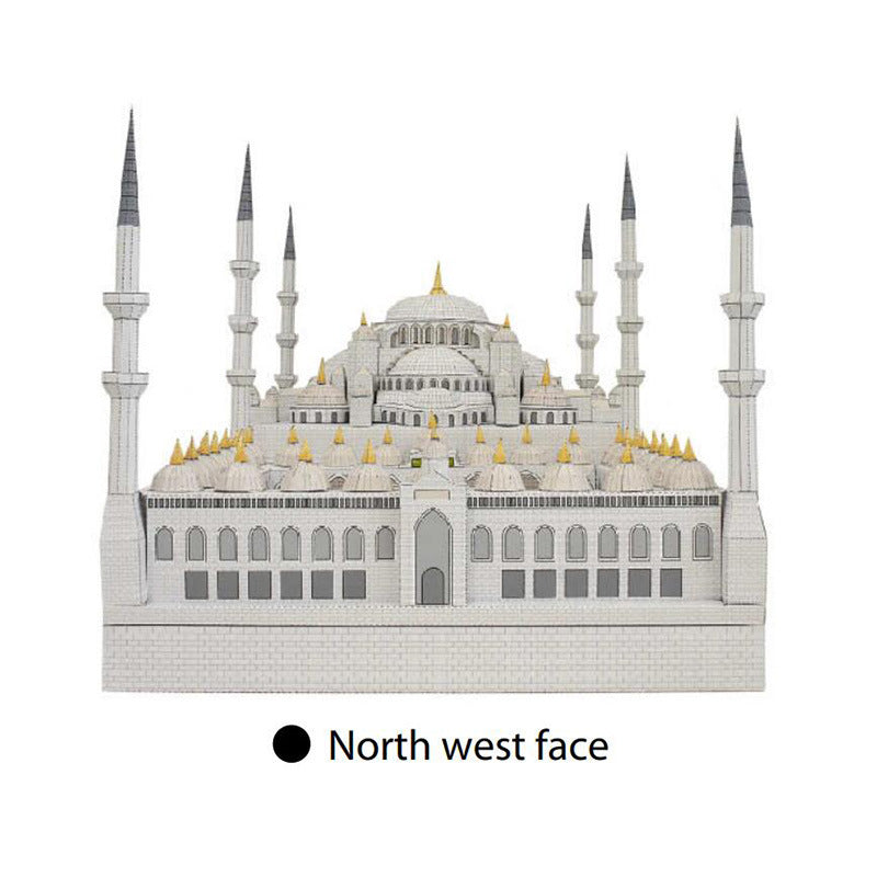 Turkey Sultan Ahmed Mosque Paper Model – Blue Mosque DIY Architecture Papercraft Kit - caseovo