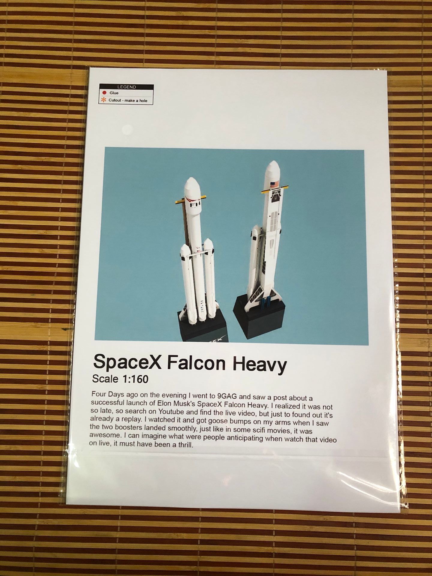 1:160 SpaceX Falcon Heavy Rocket Paper Model – DIY Aerospace Hobby Kit - caseovo
