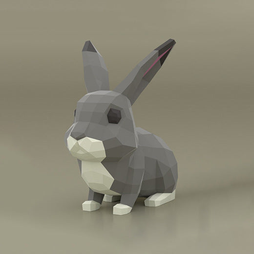 Bunny DIY Paper Craft Kit – 37cm 3D Geometric Sculpture - caseovo