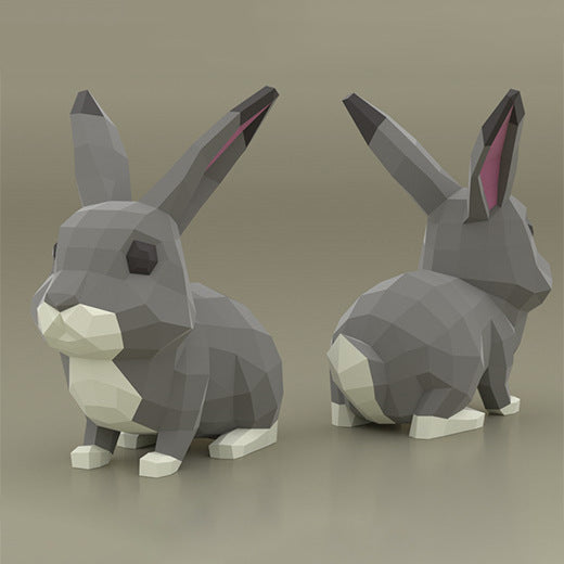 Bunny DIY Paper Craft Kit – 37cm 3D Geometric Sculpture - caseovo