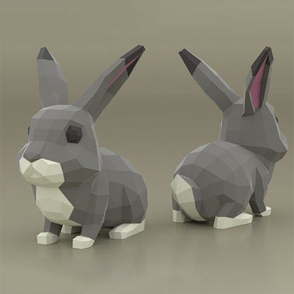 Bunny DIY Paper Craft Kit – 37cm 3D Geometric Sculpture - caseovo