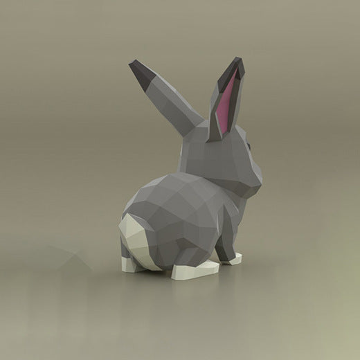 Bunny DIY Paper Craft Kit – 37cm 3D Geometric Sculpture - caseovo