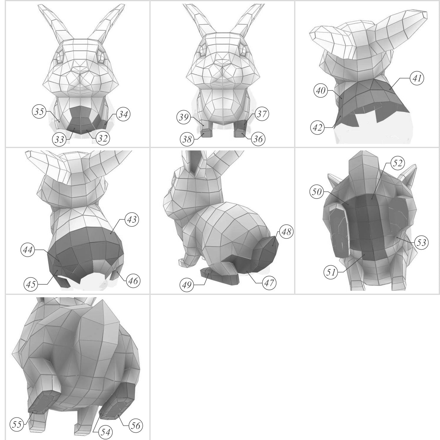 Bunny DIY Paper Craft Kit – 37cm 3D Geometric Sculpture - caseovo