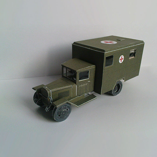 ZIS-44 Soviet Ambulance Paper Model 1:43 – Military Vehicle DIY Kit - caseovo