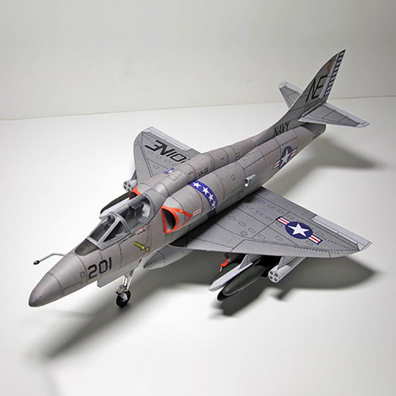 1:33 US A-4 Skyhawk Attack Aircraft Paper Model – DIY Military Plane Kit - caseovo