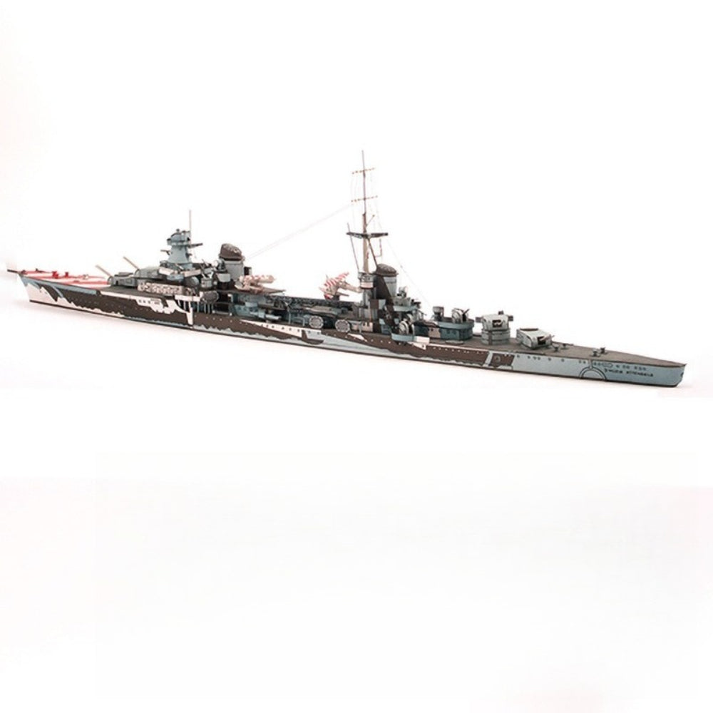 Italian Light Cruiser Muzio Attendolo Paper Model 1:400 Scale Warship Kit - caseovo