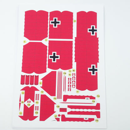 Fokker Dr.I Triplane Paper Model 1:33 Scale WWI German Fighter DIY Kit - caseovo