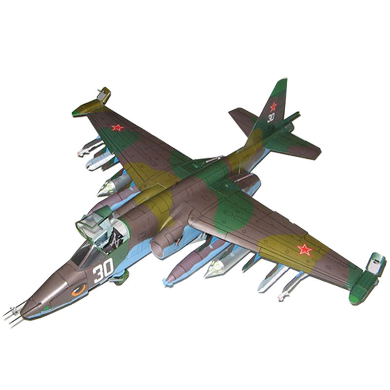 1:33 Su-25 Attack Aircraft Paper Model – Belarus Camouflage Military DIY Kit - caseovo