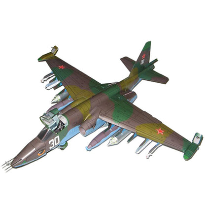 1:33 Su-25 Attack Aircraft Paper Model – Belarus Camouflage Military DIY Kit - caseovo
