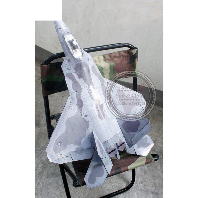 F-22 Raptor 1:33 Paper Model Military Jet DIY Kit 58cm - caseovo