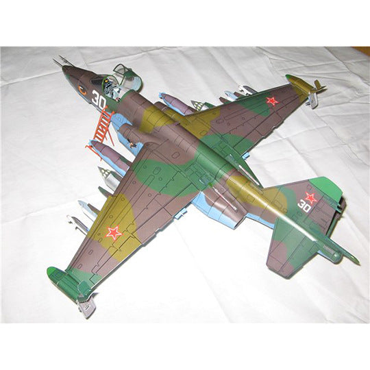 1:33 Su-25 Attack Aircraft Paper Model – Belarus Camouflage Military DIY Kit - caseovo