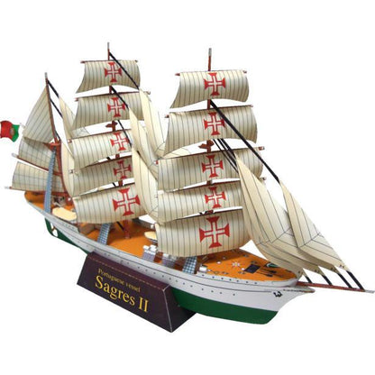 Sagres II Sail Training Ship DIY Paper Model – 1:300 Scale 3D Sailing Ship Kit - caseovo