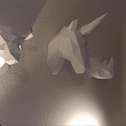 Unicorn Wall Decor DIY Paper Craft Kit – 48cm 3D Geometric Sculpture - caseovo
