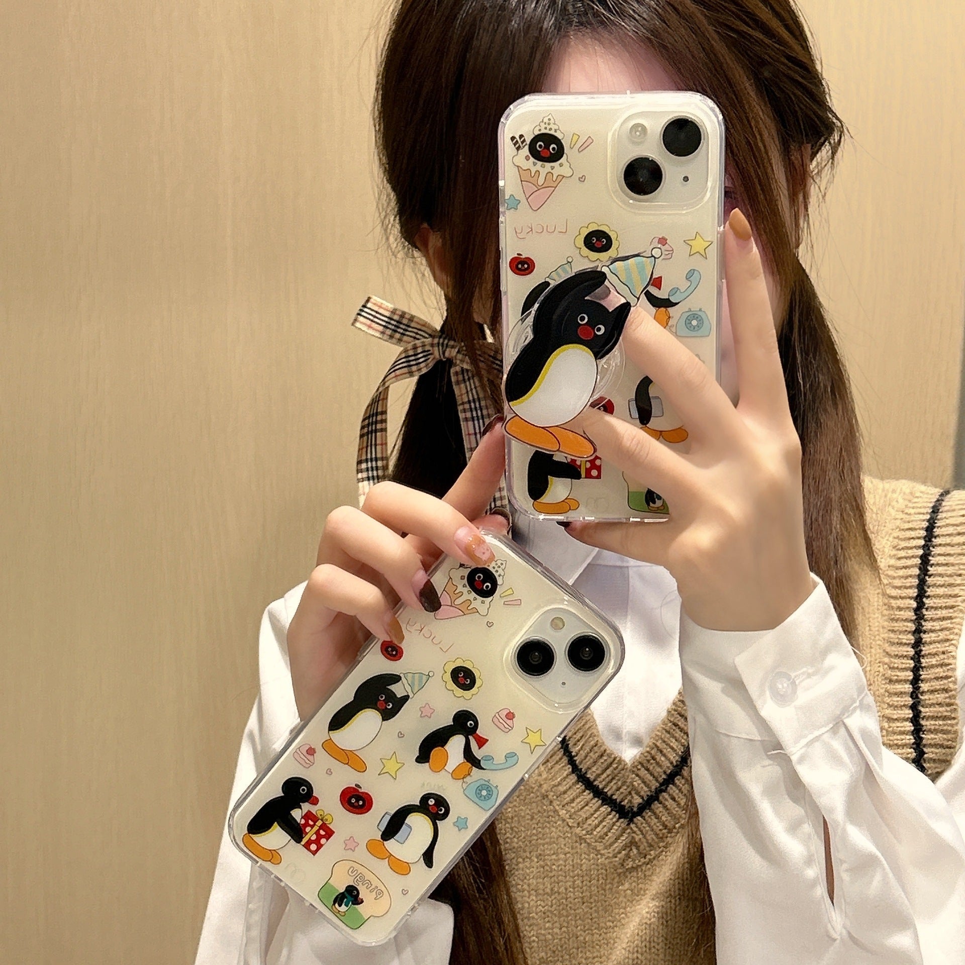 Cute Print Ice Cream Penguin iPhone Case