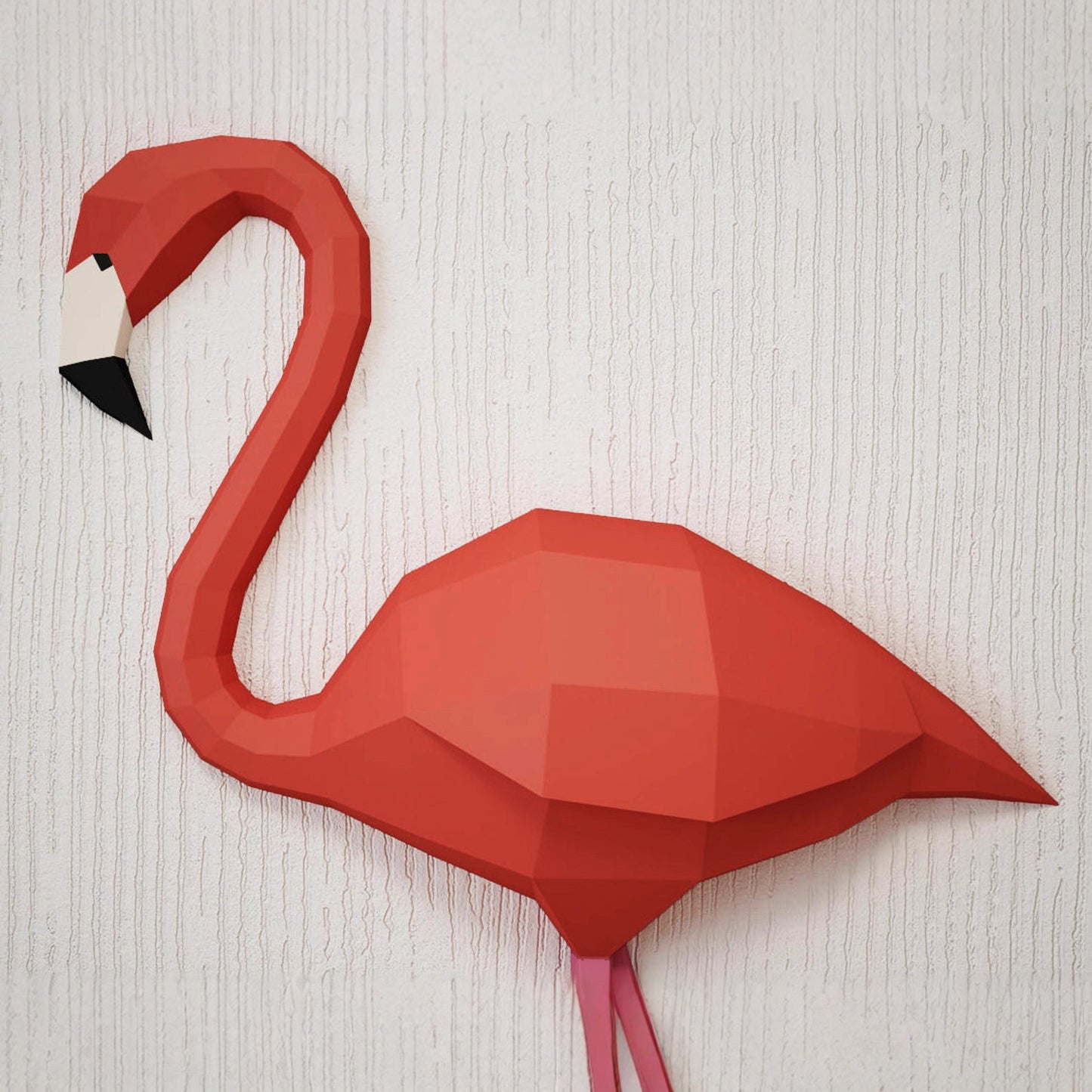 Flamingo DIY Paper Craft Kit – 100cm 3D Geometric Wall & Table Decor - caseovo