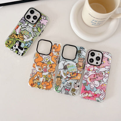 Casedmy Cartoon Animal Party Cute iPhone Case With Magsafe