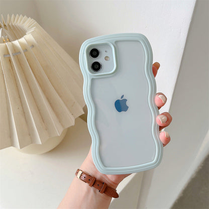 Casedmy Wave Edge Solid Color Transparent iPhone Case