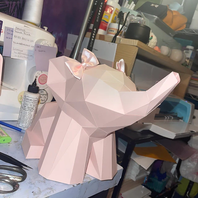 Elephant DIY Paper Craft Kit – 3D Desktop Animal Sculpture - caseovo