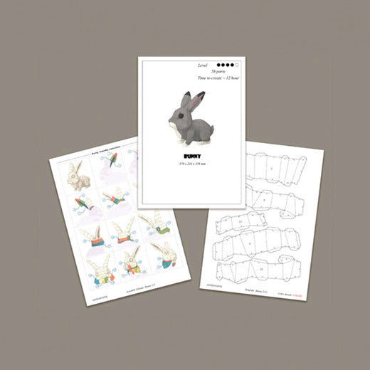 Bunny DIY Paper Craft Kit – 37cm 3D Geometric Sculpture - caseovo