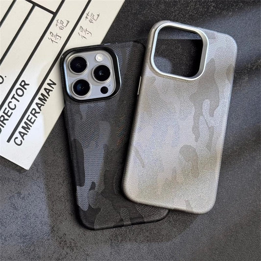 Casedmy Simple Camouflage Leather iPhone Case With Magsafe