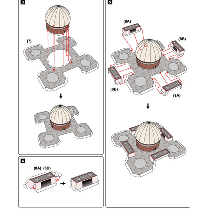 Humayun's Tomb Paper Model – 25cm Indian Landmark DIY Architecture Kit - caseovo