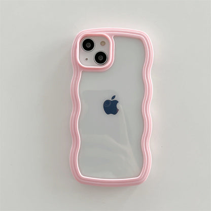 Casedmy Wave Edge Solid Color Transparent iPhone Case