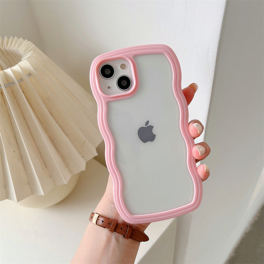 Casedmy Wave Edge Solid Color Transparent iPhone Case