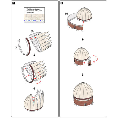 Humayun's Tomb Paper Model – 25cm Indian Landmark DIY Architecture Kit - caseovo