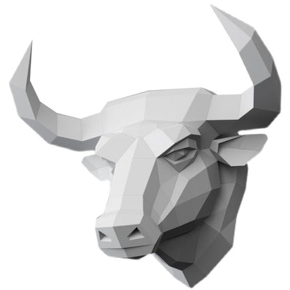 Bull Head Wall Decor DIY Paper Craft Kit – 53cm 3D Geometric Sculpture - caseovo