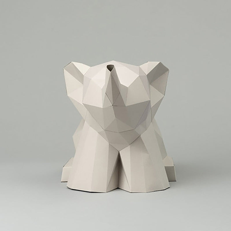 Elephant DIY Paper Craft Kit – 3D Desktop Animal Sculpture - caseovo