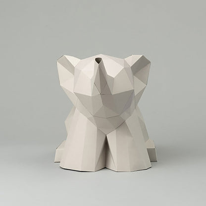 Elephant DIY Paper Craft Kit – 3D Desktop Animal Sculpture - caseovo