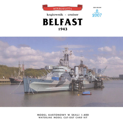 1:400 HMS Belfast Light Cruiser Paper Model – Detailed British Warship DIY Kit - caseovo