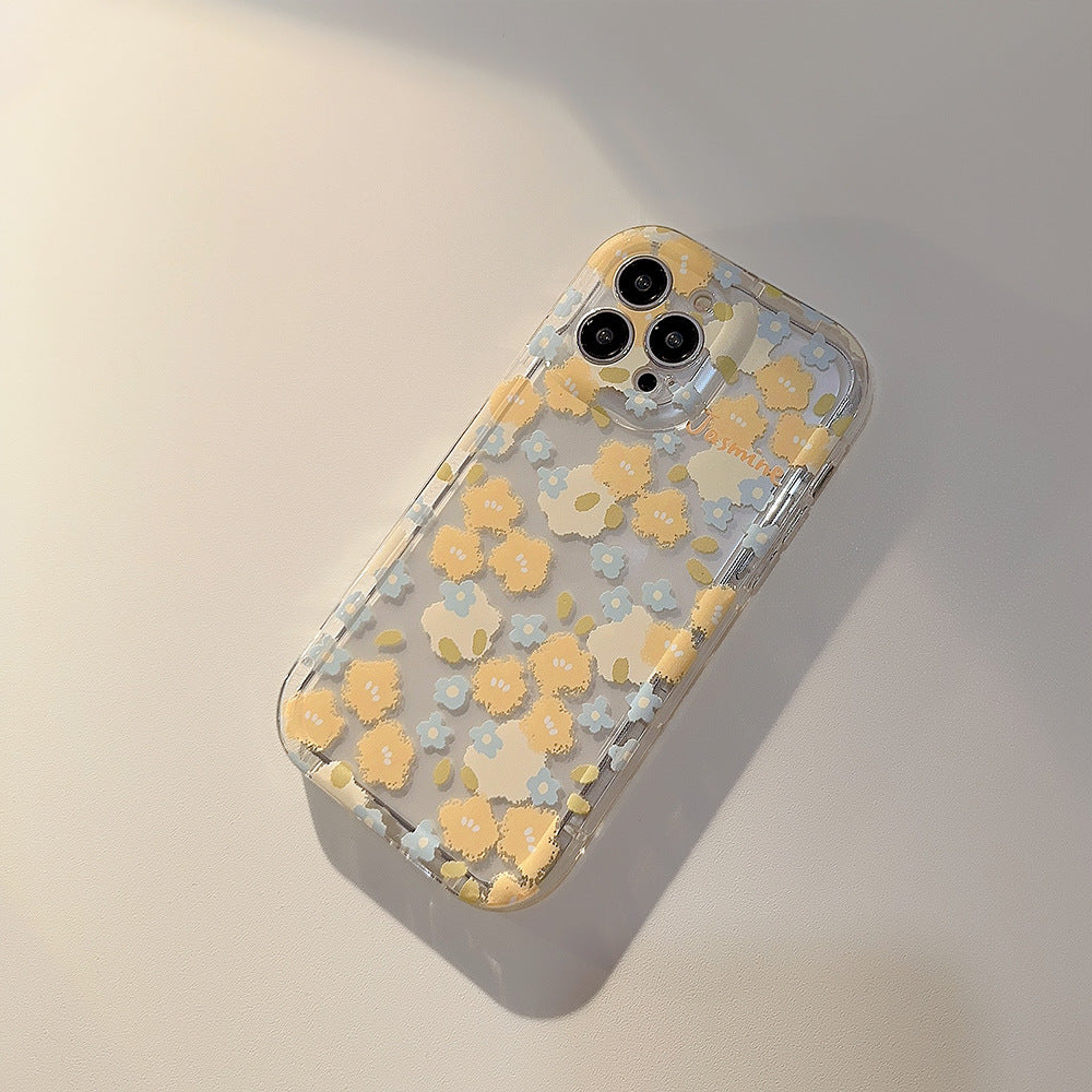 Casedmy Trendy Yellow Blue Small Flower iPhone Case