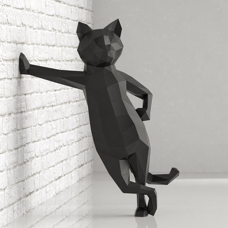 Standing Cat DIY Paper Craft Kit – 50cm 3D Geometric Sculpture - caseovo