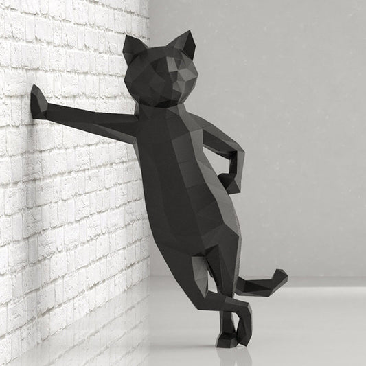 Standing Cat DIY Paper Craft Kit – 50cm 3D Geometric Sculpture - caseovo