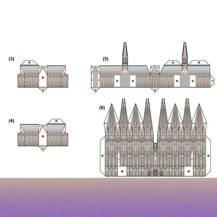 Cologne Cathedral Miniature Paper Model 3D DIY Architecture Kit - caseovo