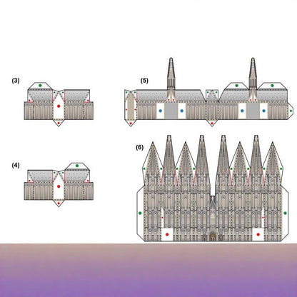 Cologne Cathedral Miniature Paper Model 3D DIY Architecture Kit - caseovo
