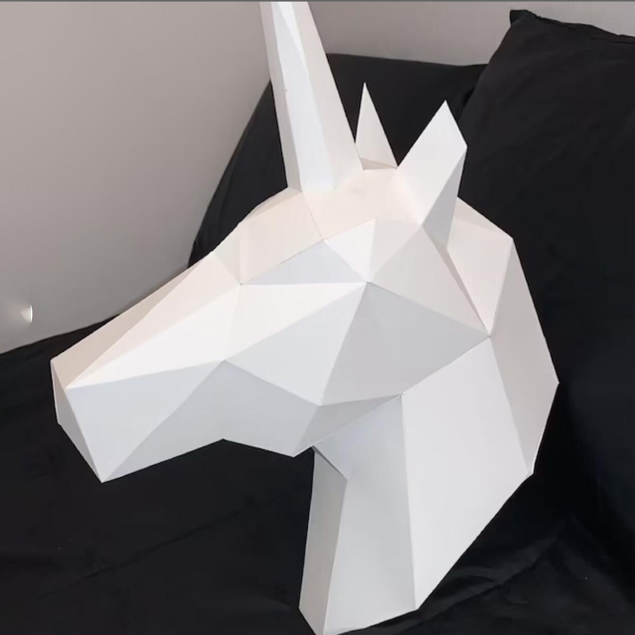 Unicorn Wall Decor DIY Paper Craft Kit – 48cm 3D Geometric Sculpture - caseovo