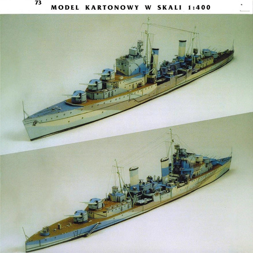 HMS Sirius Anti-Aircraft Cruiser Paper Model 1:400 – British Naval DIY Kit - caseovo