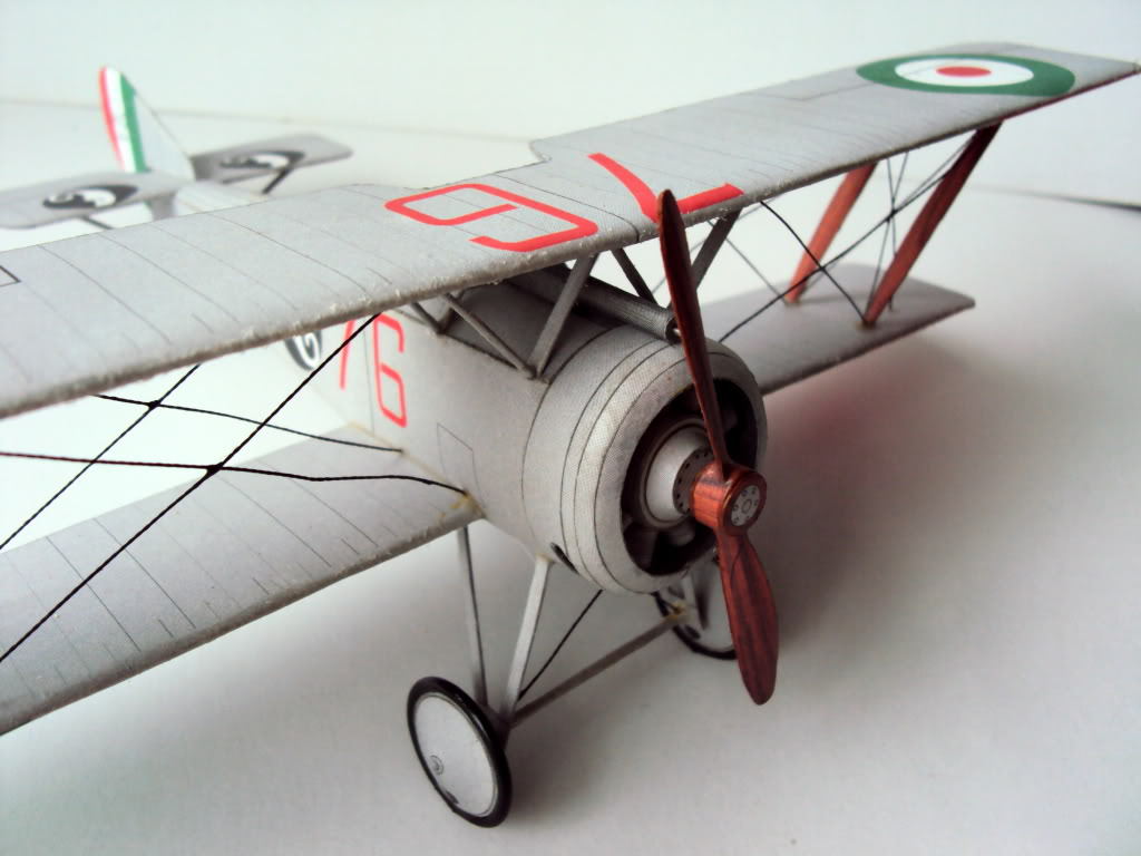 Hanriot HD.1 / HD.2 Biplane Paper Model 1:33 Scale WWI Italian Fighter DIY Kit - caseovo